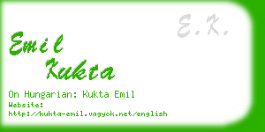 emil kukta business card